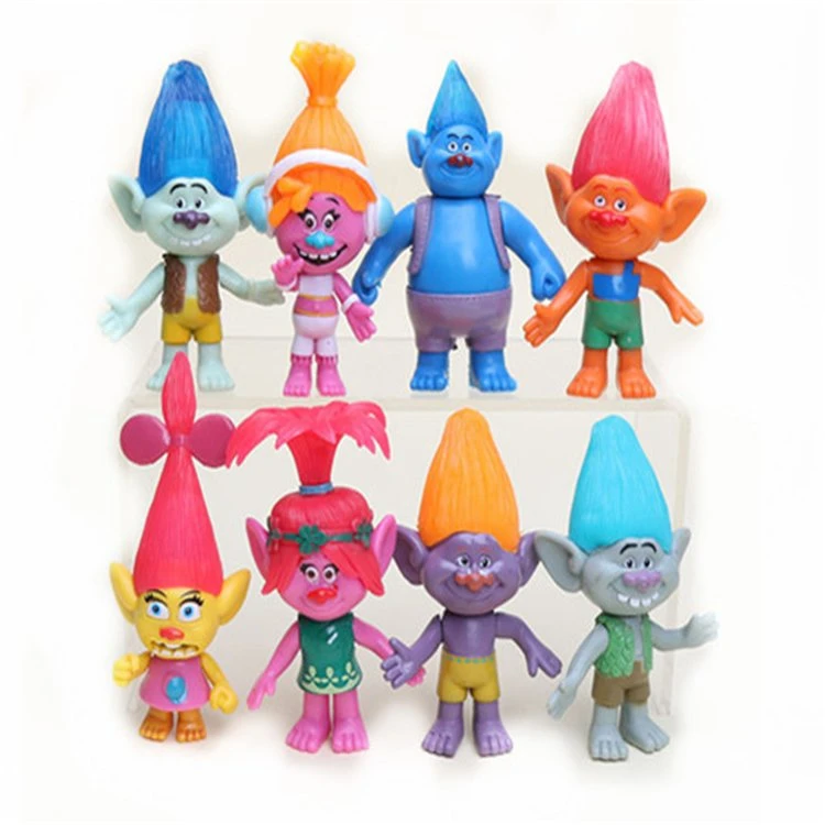 Customized Disneyy Cartoon Trolls Toys Custom Plastic Cartoon Model