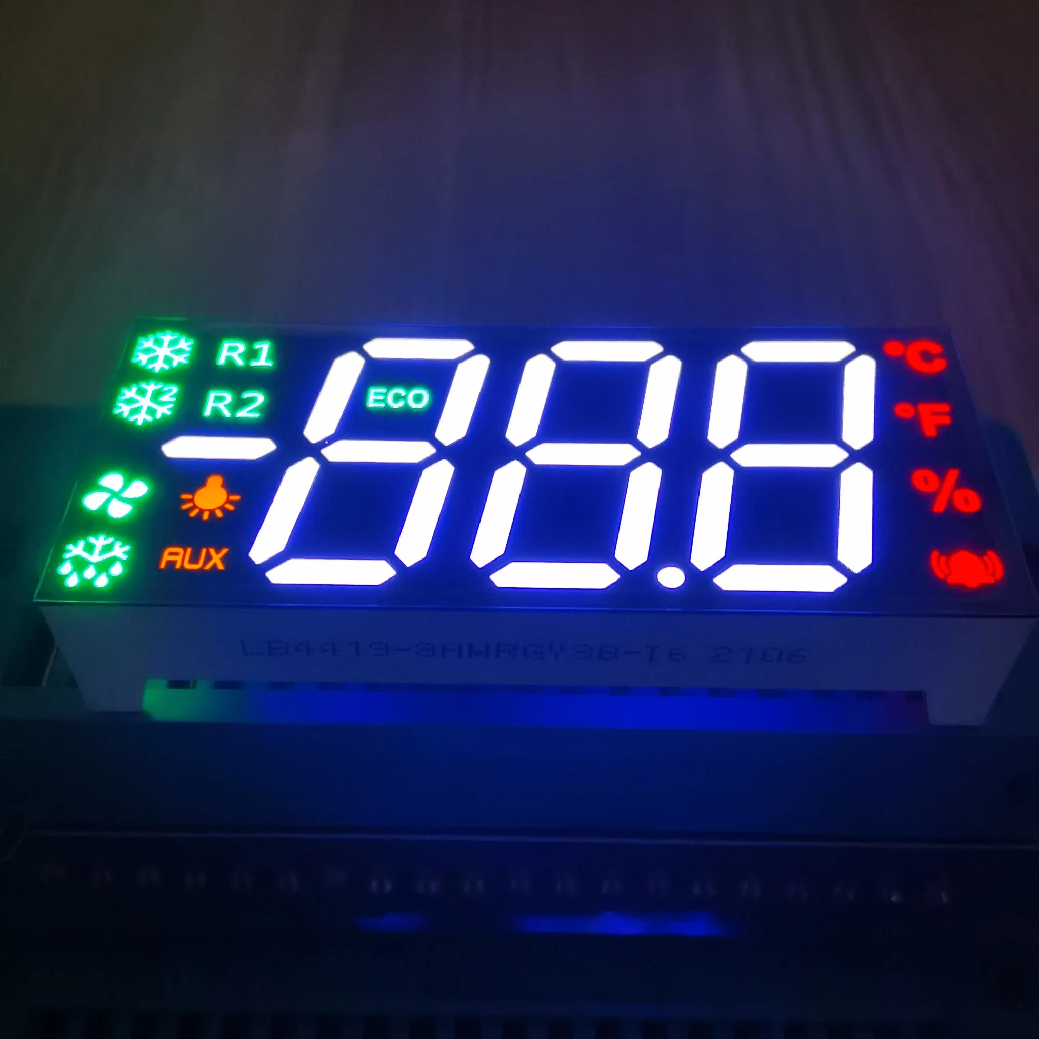 White/Red/Yellow/Green Triple Digit 7-Segment LED Display Common Anode for