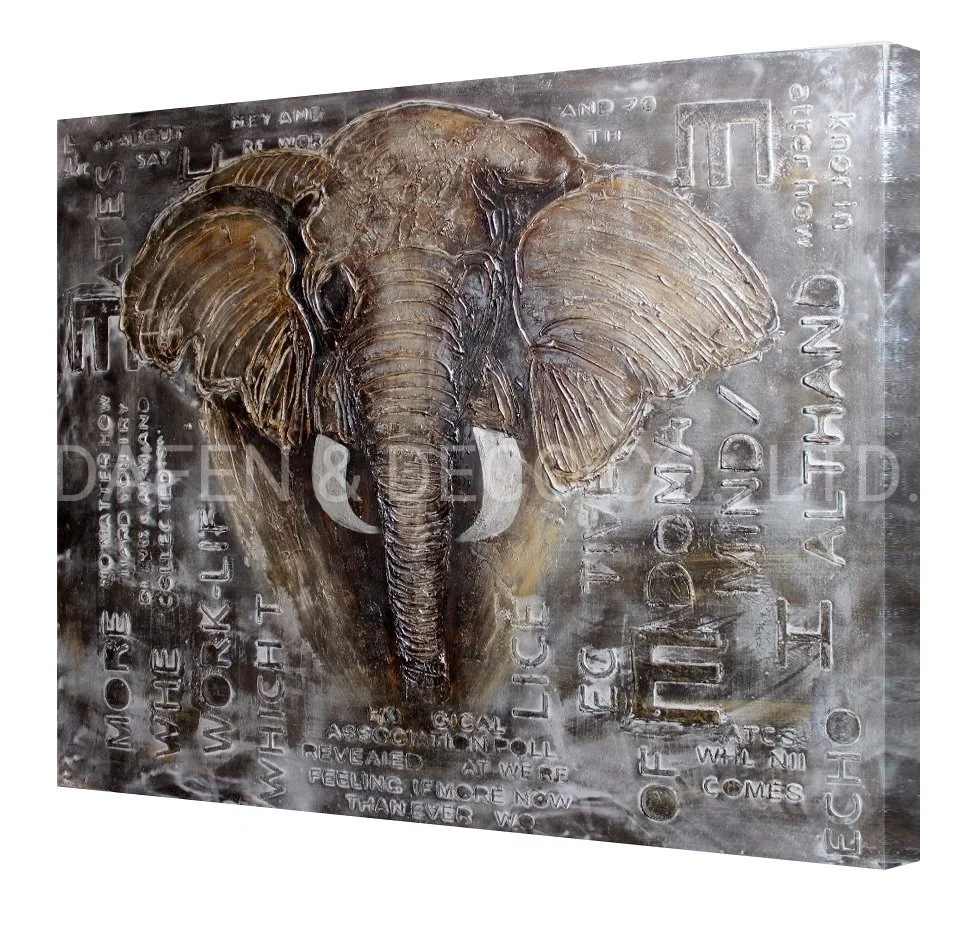 Elephant Oil Painting for Home Decoration