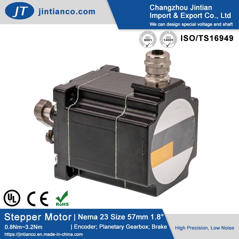 57mm 1.8 Grad NEMA23 2 Phase CNC Stepperschrittmotor mit Bremse