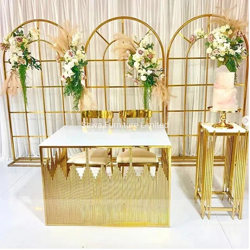 Wholesale/Supplier Gold Metal Wedding Backdrop Luxury Stainless Steel Birthday Party Flower Wall Backdrop