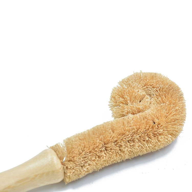 Eco-Friendly Natural Fibre Wood Bottle Floor Vegetable Dish Bottle Pot Brush Sisal Cleaning Brush