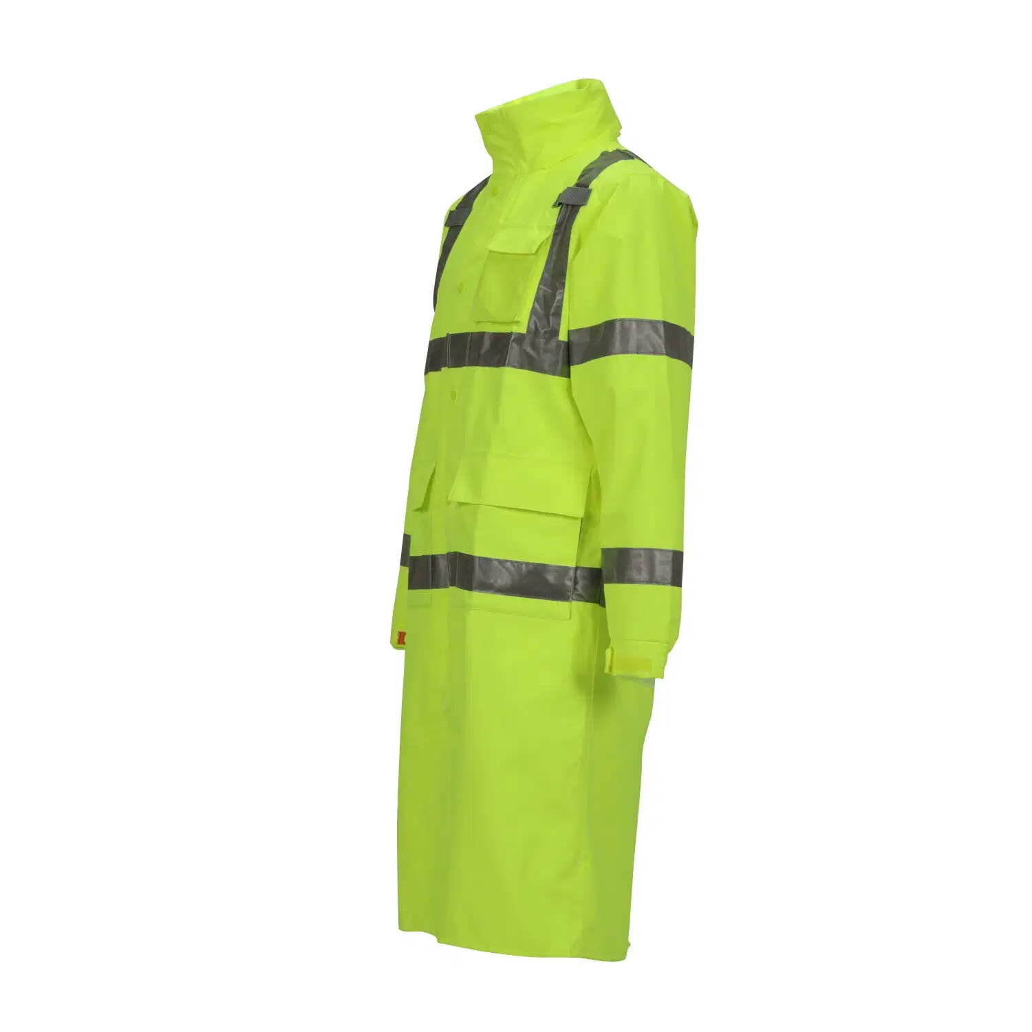 Safety Polyurethane Polyester Raincoat High Visibility Breathability Work Wear