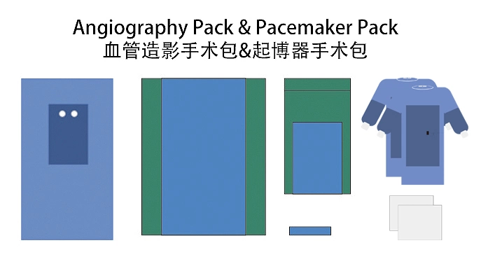 L'angiographie drapes chirurgicaux stériles jetables Pack kit pour l'utilisation de l'hôpital