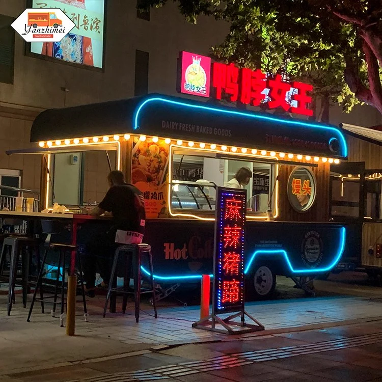 Mobile Café Máquina Fornecedor de autocarro eléctrico do reboque veículo alimentar com cozinha e fogão