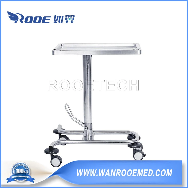 Medical Furniture Stainless Steel Hospital Surgical Instrument Trolley Cart with Spacious Tray