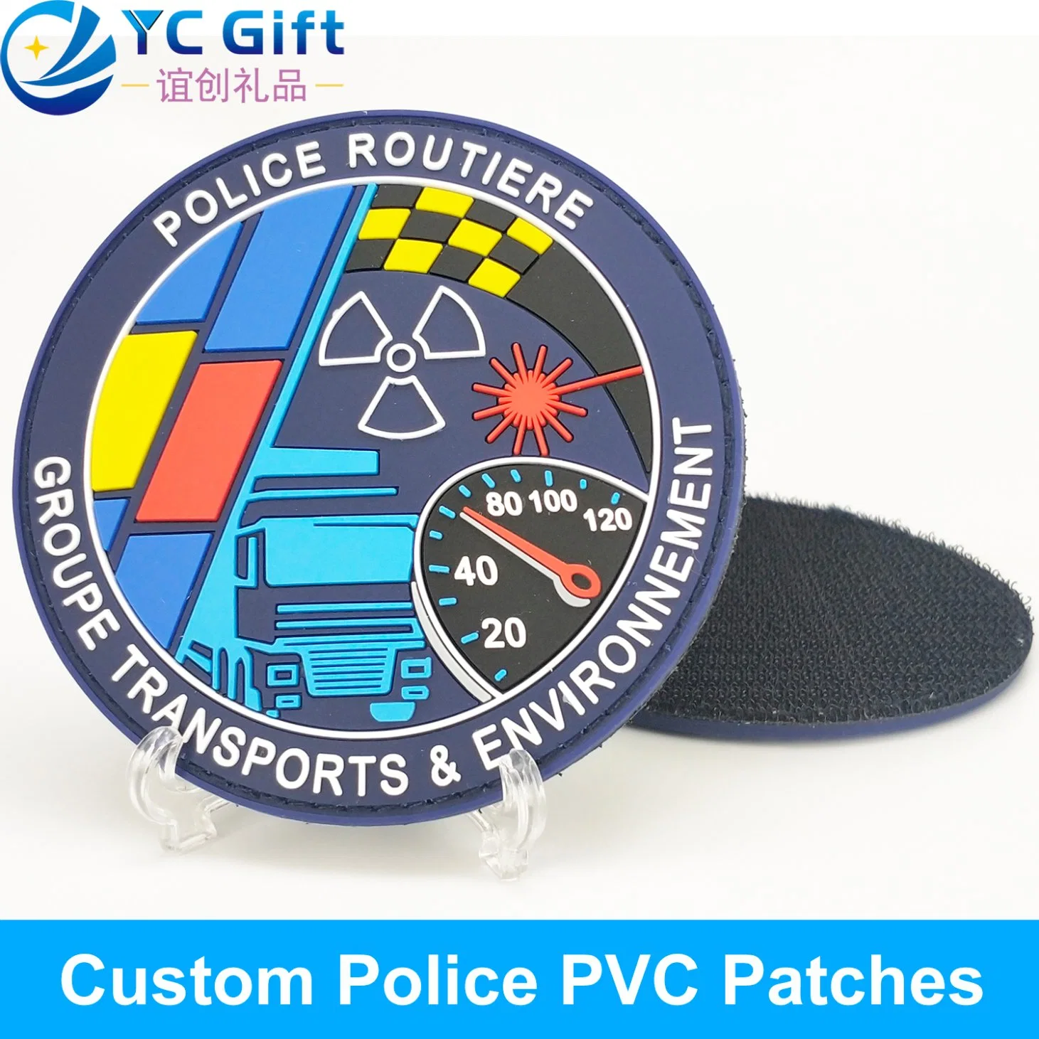 Factory Custom Soft PVC Garment Accessory Clothing Label Tactical Gear Gend Rmerie Uniform Patches Velcro Glow in The Dark