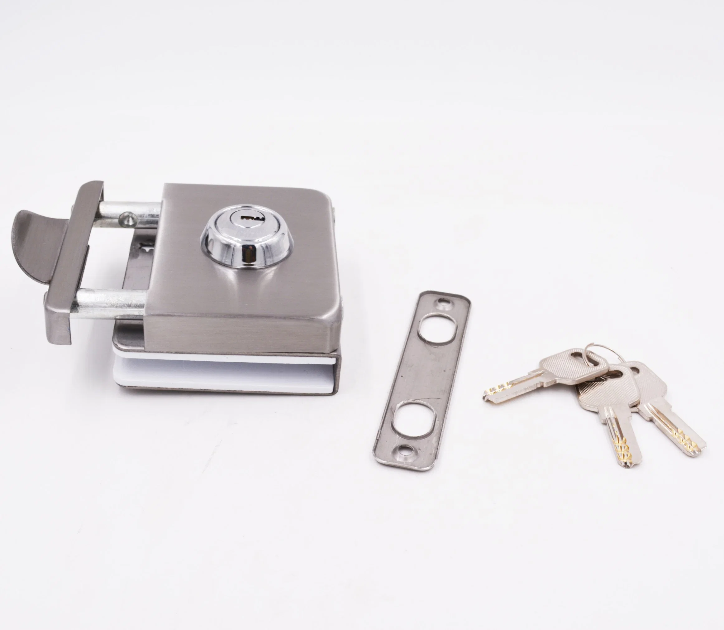 Keyi Metal Kg-14s Glass Door Lock for Single Side Glass Door with Brass Cylinder and Brass Keys