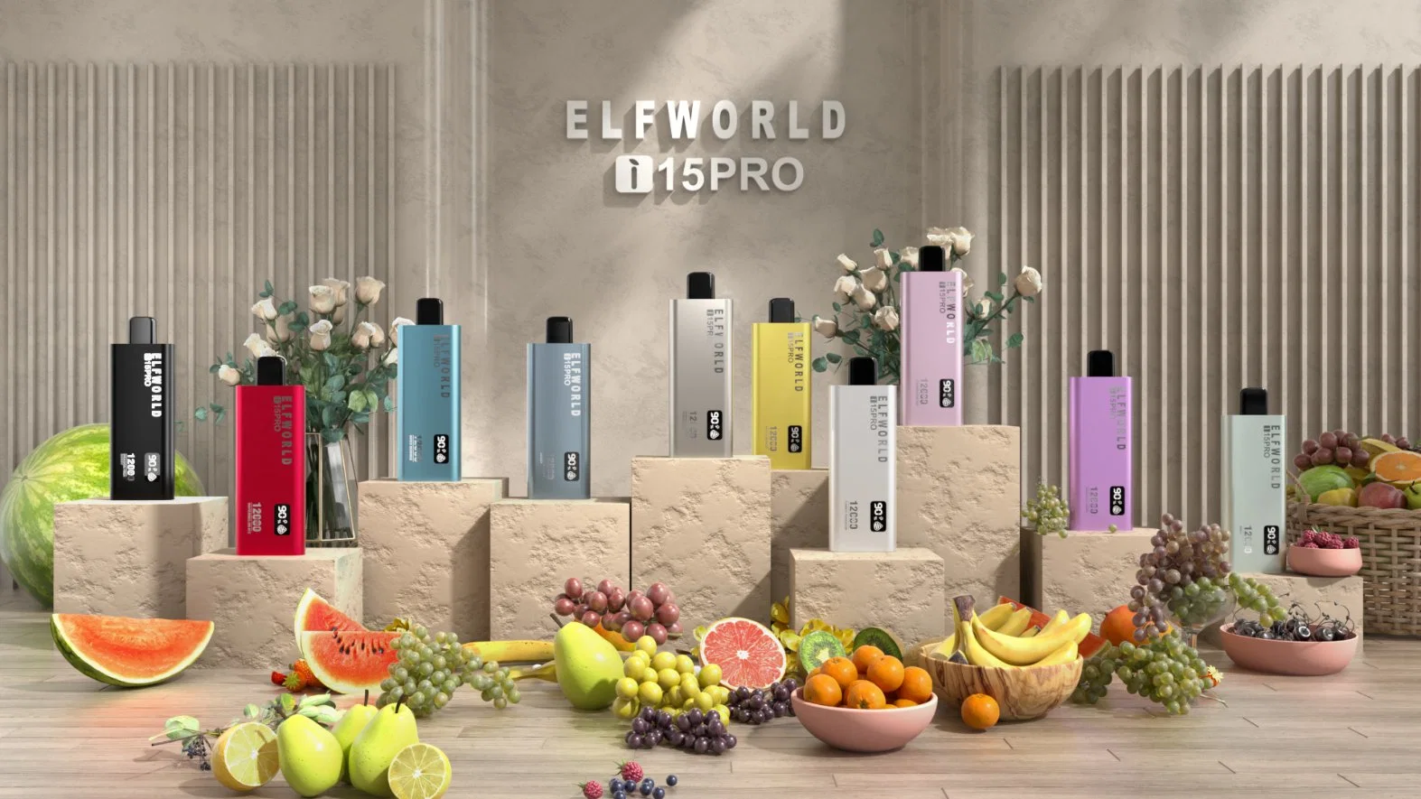 وصول جديد Elfworld Ipro 15 12000 نفور الصين تصنيع يمكن التخلص منها Vape Randm Tornado قابل للتزويد بالوقود مع مصباح وامض LED