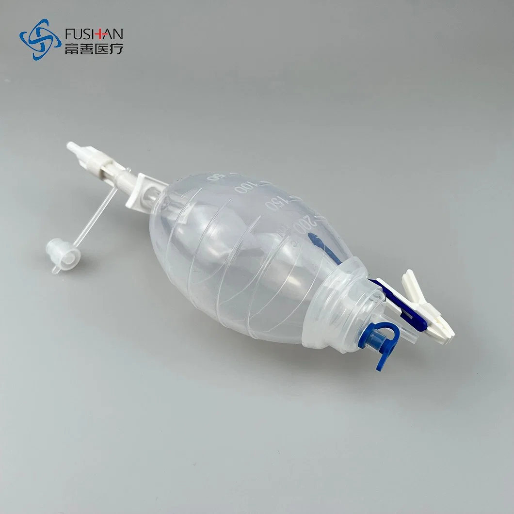 Fushan Factory Disposable Medical Silicone Reservoir Drain Bulb for Wound Drainage with CE&ISO Certificate OEM Service (100cc 150cc 200cc 400cc)