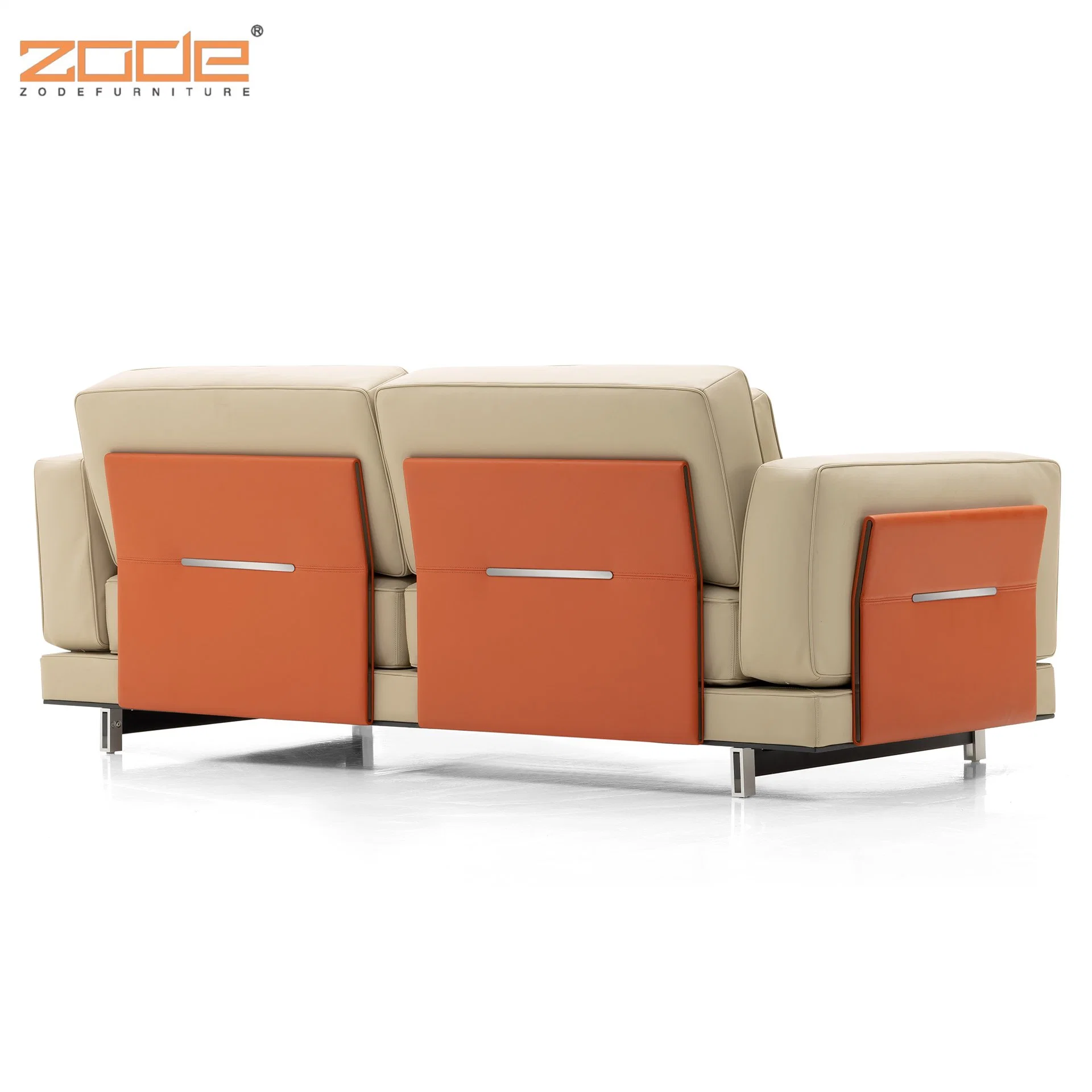 Zode Modern Home/Living Room/Office European Style Metal Legs Upholstery PU/Leather 3 Seater Modern Sofa Set