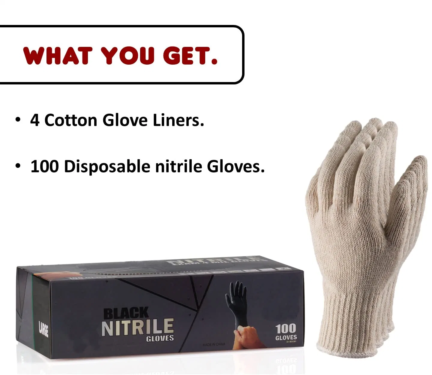 Powder Latex Free Nitrile Washable Disposable Cotton Liners BBQ Gloves