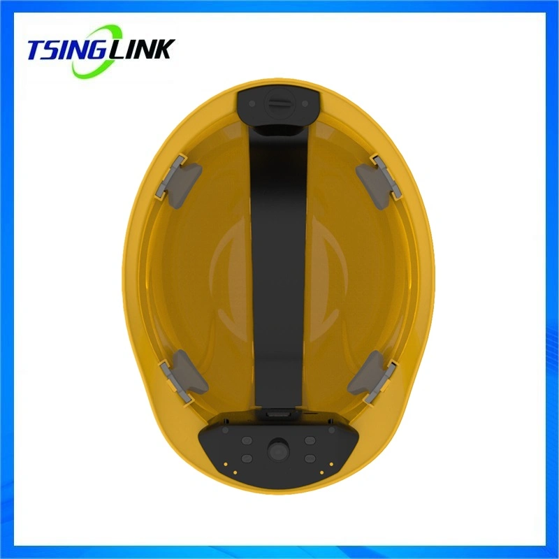 Caméra de casque de sécurité 4G sans fil pour la réparation de l'alimentation électrique en extérieur et la communication mains libres.
