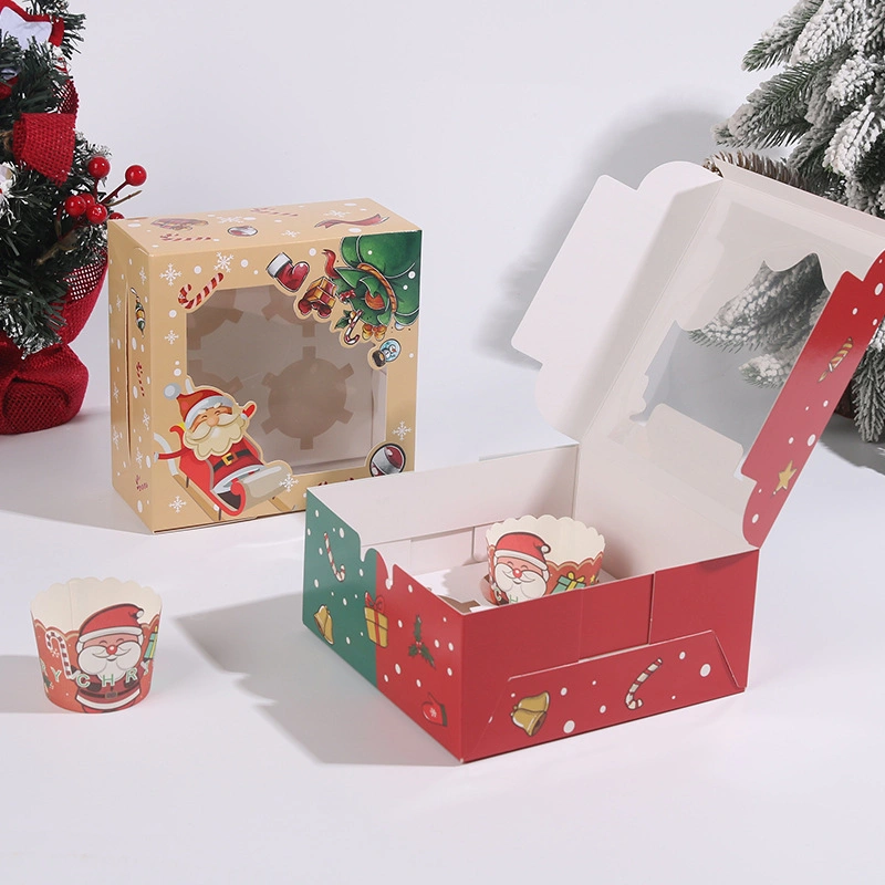 Wholesale/Supplier Cake Chocolate Printed Box PVC Paper Christmas Window Boxes for Cookie