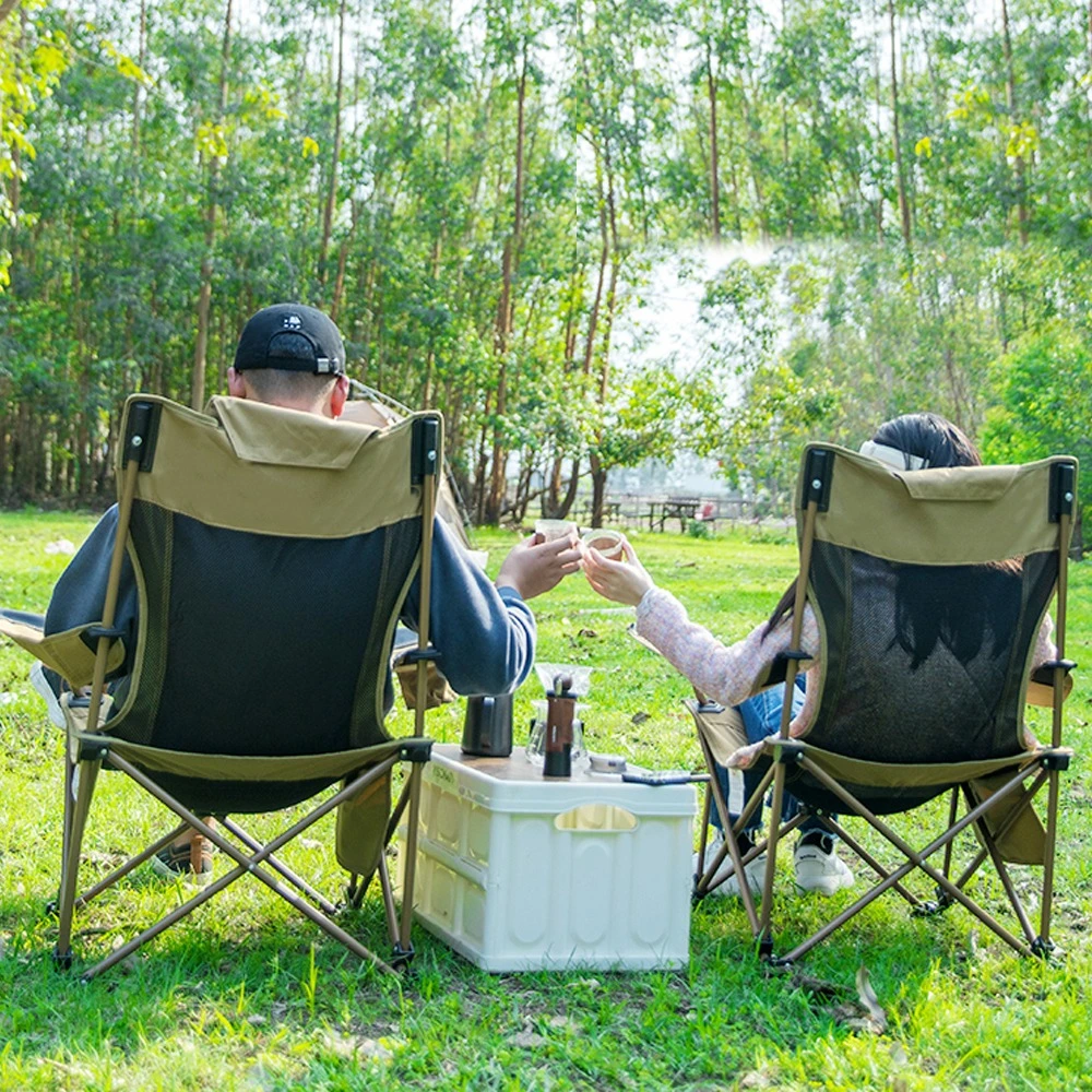 Cadeiras dobráveis Deck cadeiras almoço break cadeira portátil dobrável ao ar livre Camping Cadeira com encostos de cabeça confortáveis