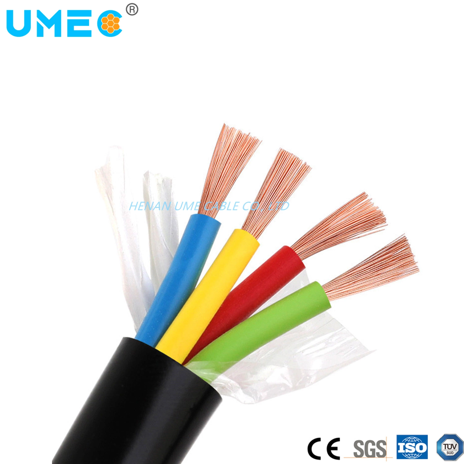 IEC60227 RVV Multi-Core 2 3 4 núcleos cables de cobre H05VV-F. Cable eléctrico flexible Myym