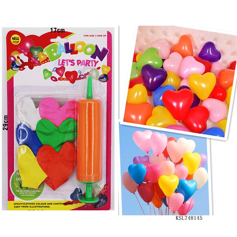 Factory Wholesale/Supplier Happy Birthday Balloons Heart Shaped Wave DOT Pattern Balloons Party Decoration Colorful Balloons with Balloon Pump