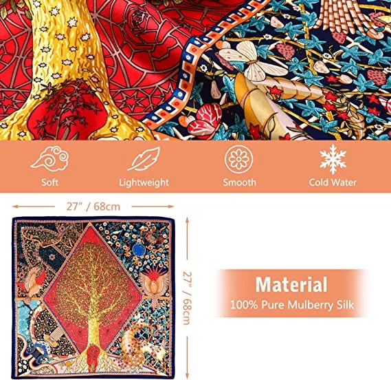 New Arrival Ladies Fashion Wholesale/Supplier Digital Printed 100% Mulberry Silk Square Scarf