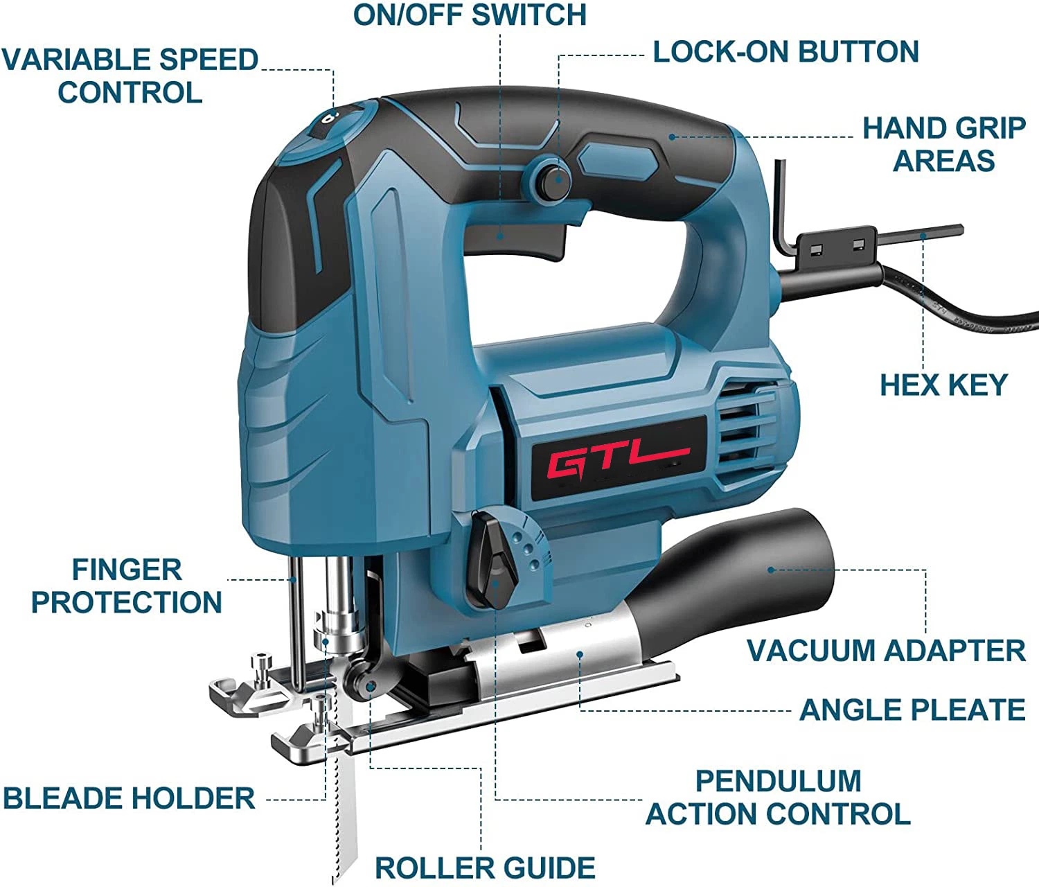 800W Wood Cutting Machine 110mm Pendulum Jig Saw with Laser and Fast Released Blade (JS006)