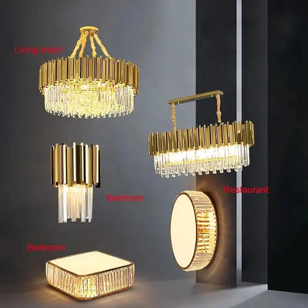 Eclairage créatif américain simple suspension LED décorative moderne en cristal Léger
