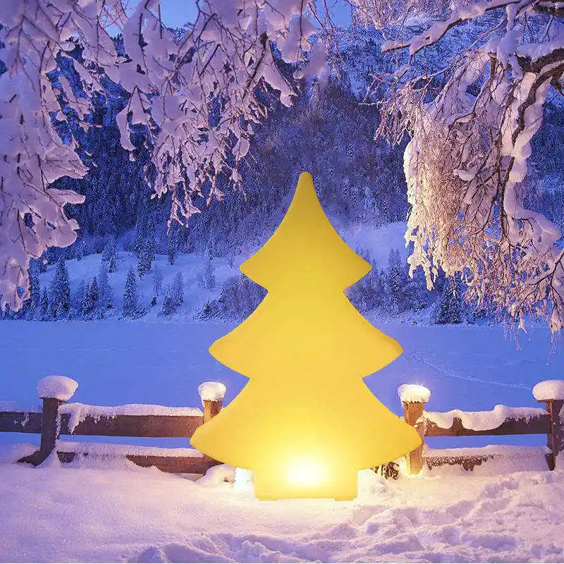 PE plástico LED luz árboles de Navidad lámpara