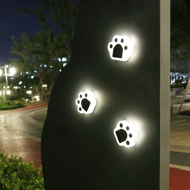 New Design Solar LED Underground Garden Lamp Waterproof Lovely Solar Bear Paw Shape Lawn Wall Decoration Lighting Solar LED Garden Light