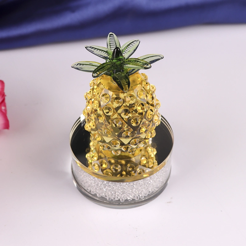 Elegant Crystal Glass Pineapple Craft for Gift