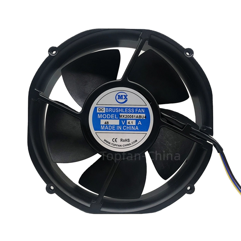 200mm Ventilador de alta velocidad 24V 48V IP54 1010cfm Ventilador de refrigeración Para armario eléctrico