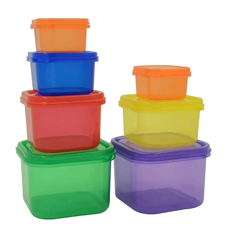 Rainbow Color 21 Day Portion Control Diet Plastic Box Set (7 Peças) Conjunto de Caixas de Armazenamento de Alimentos Livre de BPA para Perder Peso.