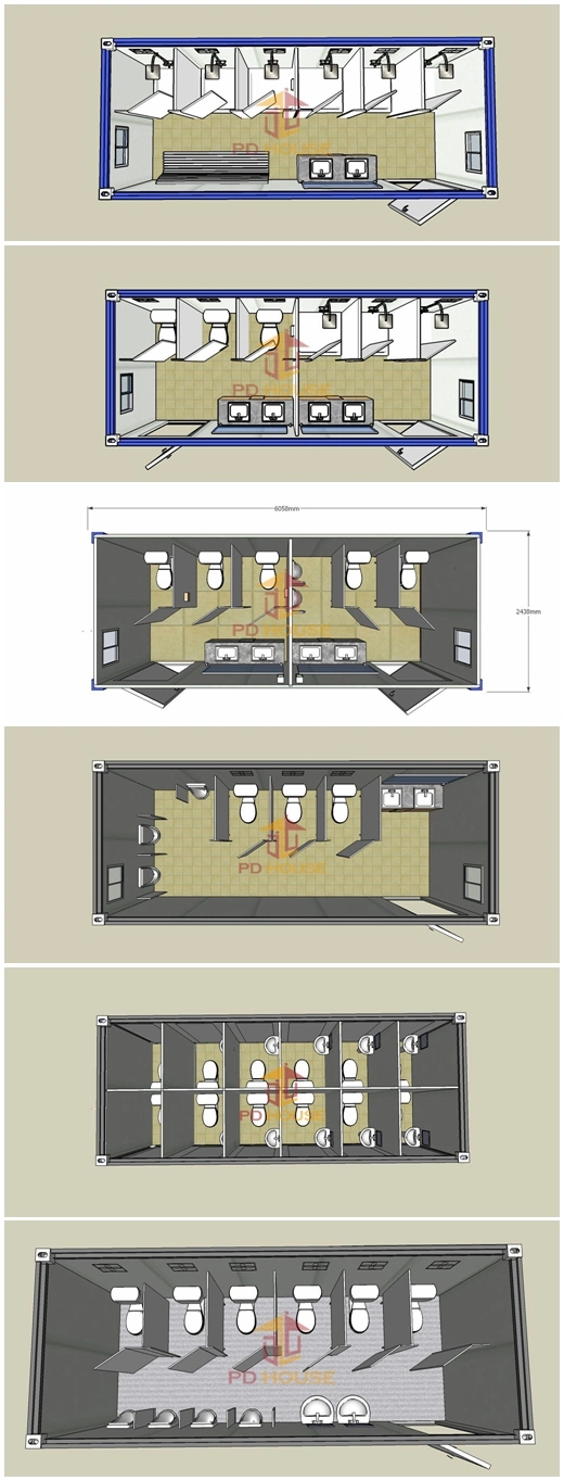 China Prefabricated Design Outdoor Portable Mobile Plastic Toilets