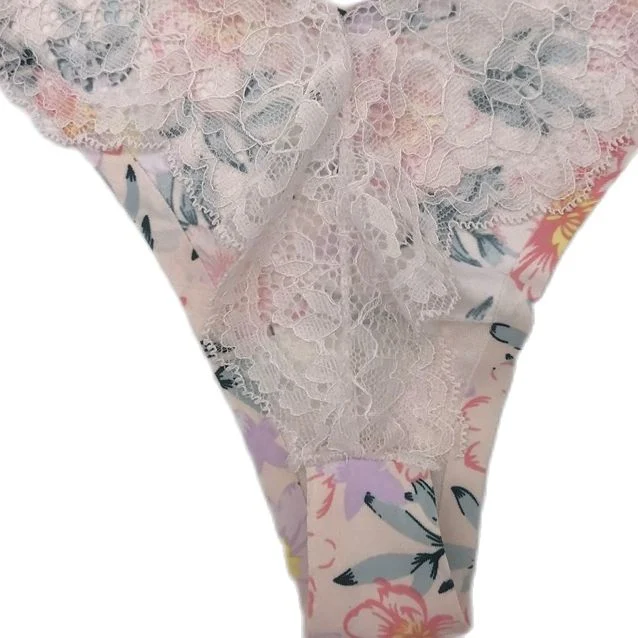 Ladies Fashion Flower Printed Laser Underwear Set
