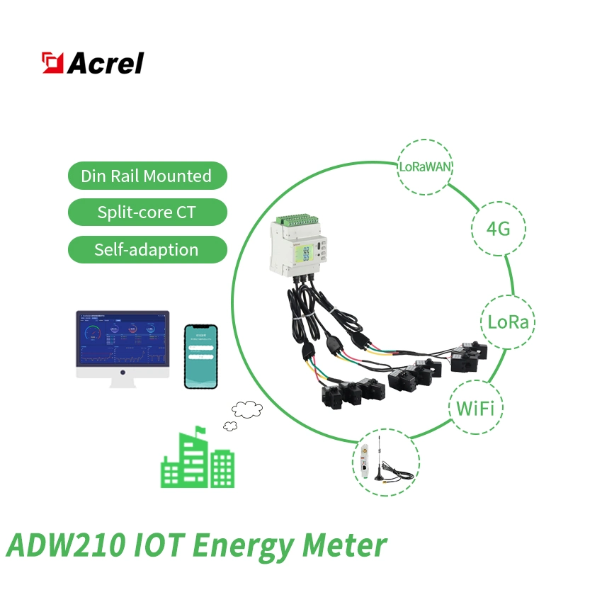 Three Channels Three Phase Energy Meter with Rj12 Interface CT