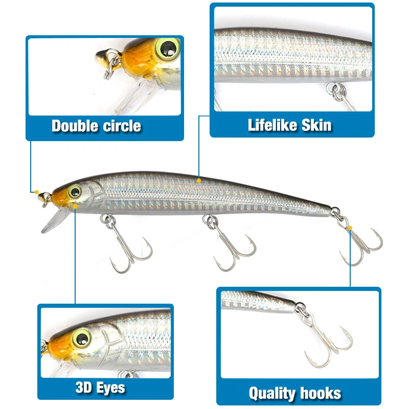 Topwin 130mm 20g Minnow Fishing Lures Hard Bait Colourful Tackle for Bass Outdoor