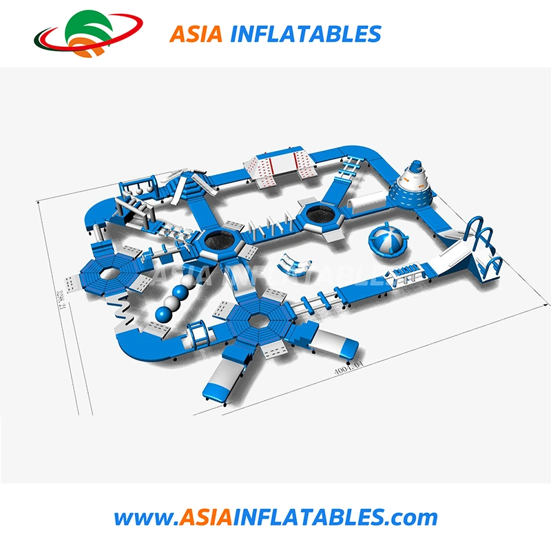 لعبة المياه العائمة في المياه المنفاخة العملاقة الحديقة المائية