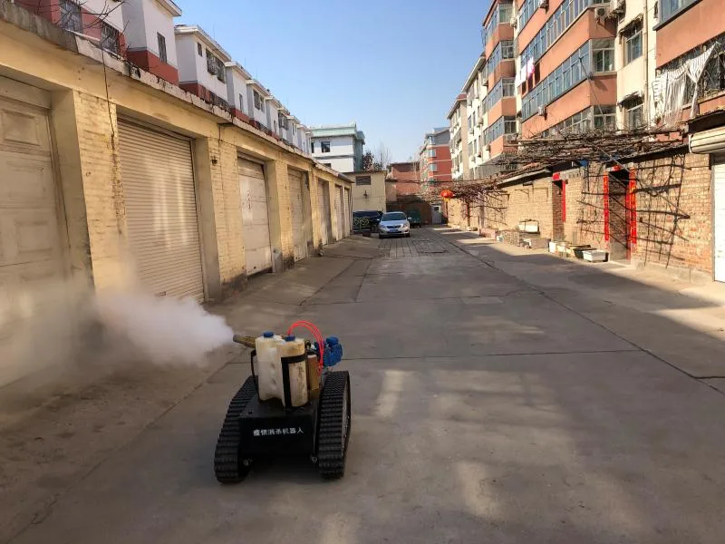 Customized Disinfection Robot with Rubber Track Chassis