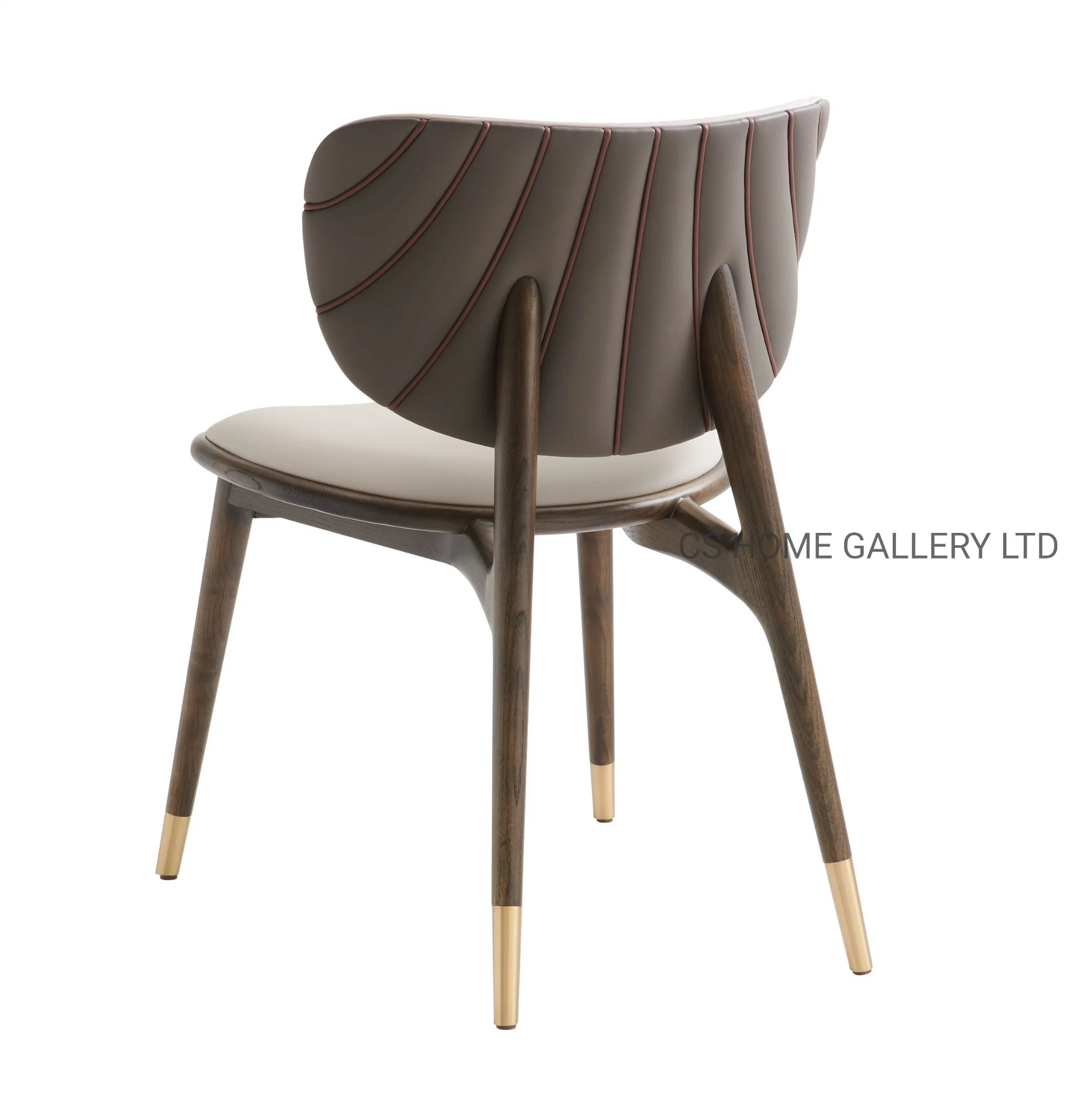 Wooden Dining Modern Luxury Indoor PVC Restaurant Dining Chair Furniture