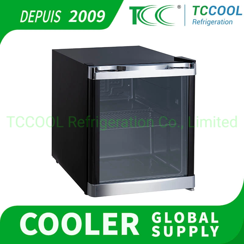 Mini Bar Counter-Top Cooler Showcase with Doulbe Layer Glass Door Hotel Used Cooler