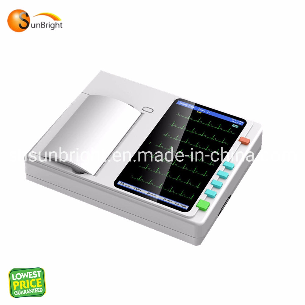 Medical 12 Lead Portable Touch Screen ECG Machine Sun-7062 Cheap Price