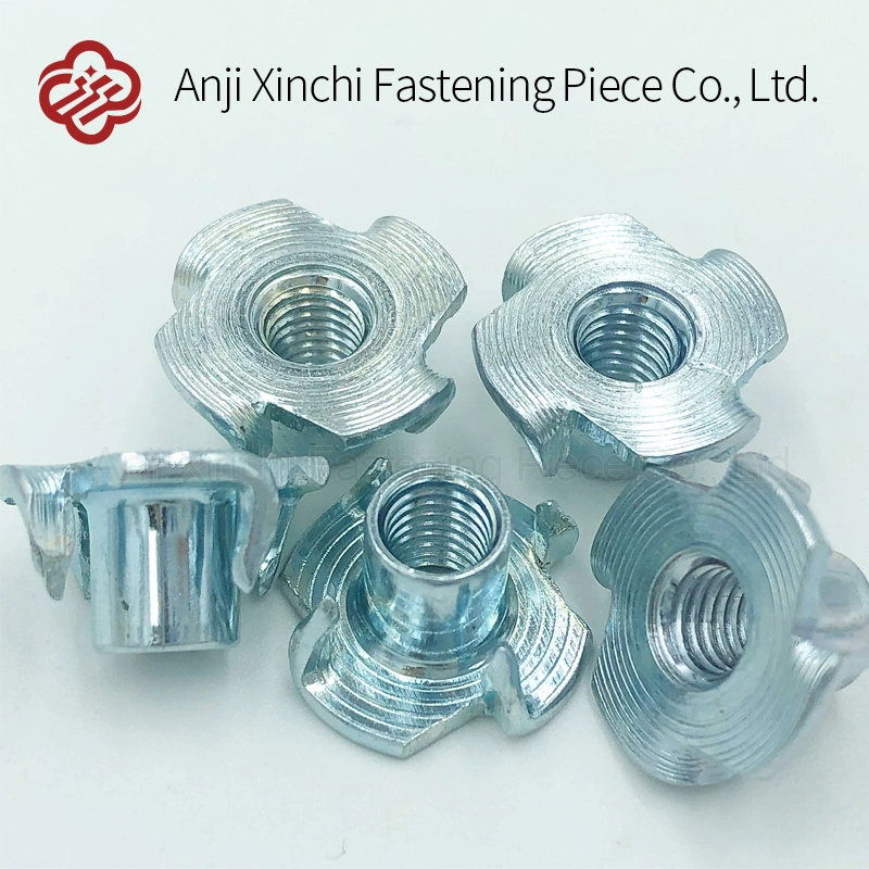 Free Sample Original Factory Threaded Insert T Nut M10X13mm Stainless Steel Four Prong Tee Nuts