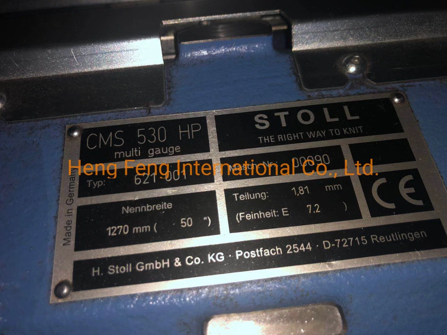 Stoll Cms 530HP E7.2 Used Flat Knitting Machine Type 621001 Sweater Machines Sock Machine 20 Sets