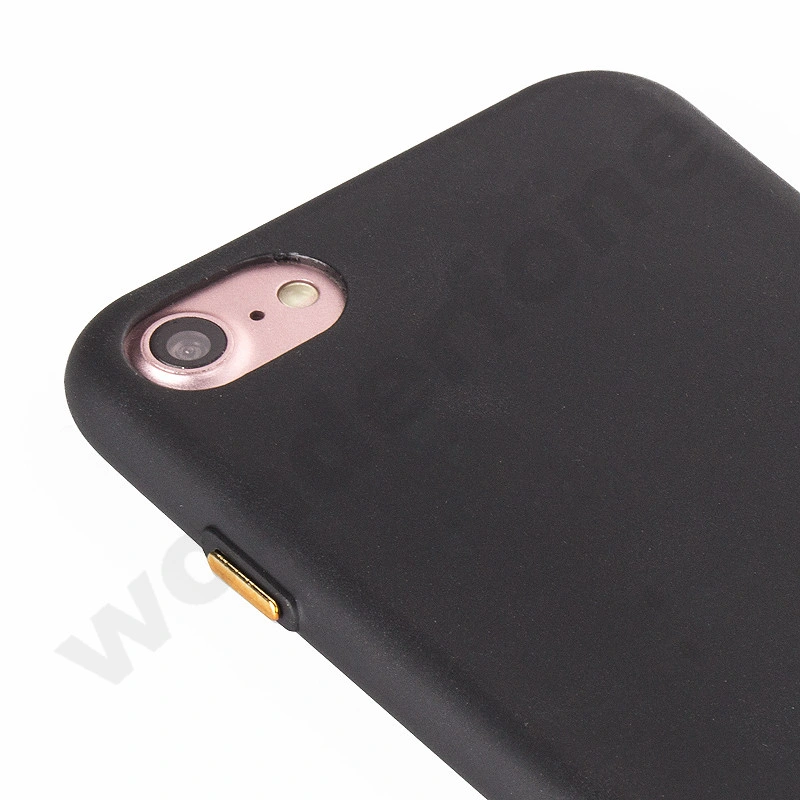 Jet Black TPU Silicone Phone Case for iPhone 7