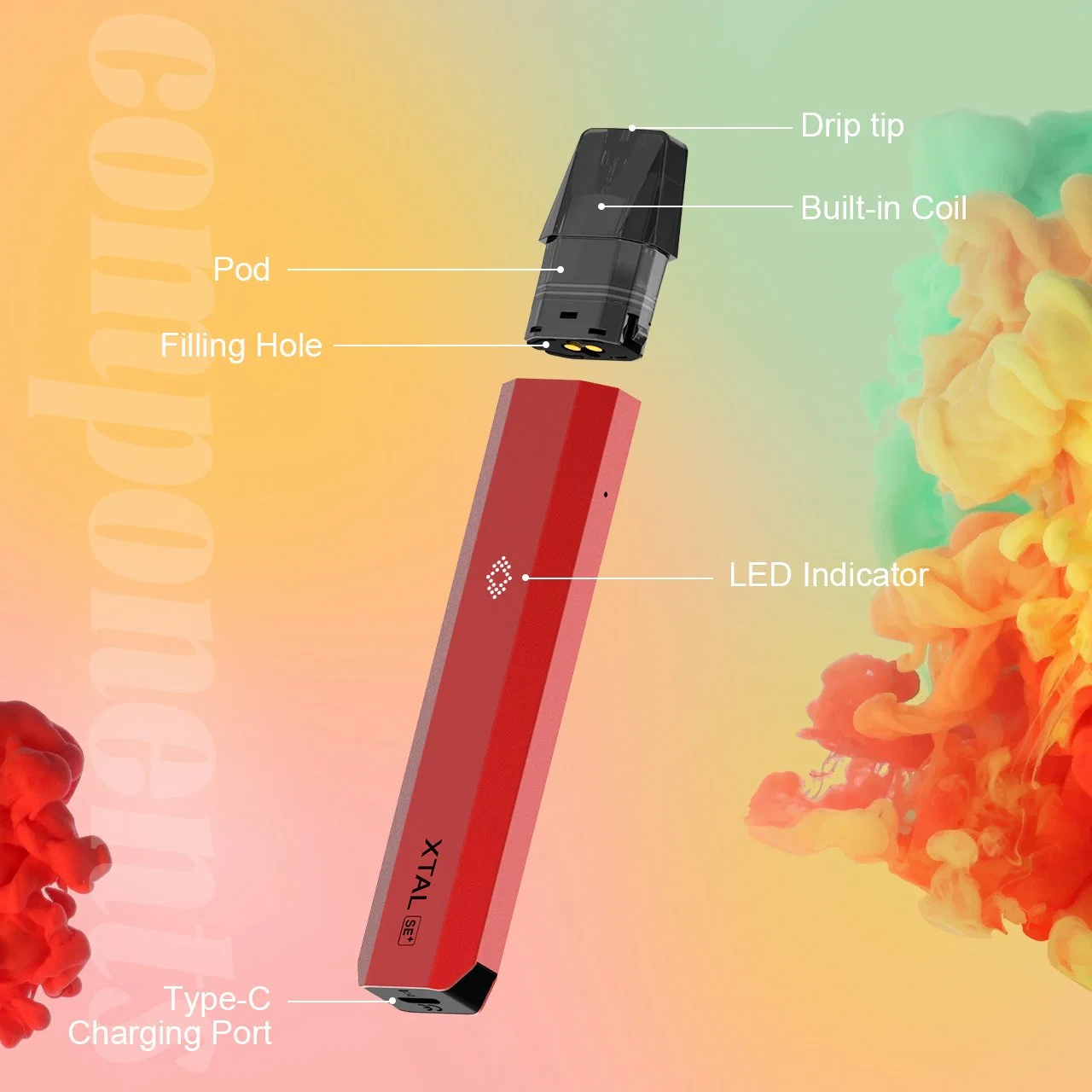 طقم بادئ استخدام قلم Vape+ Zq Xtal Se+ قابلة لإعادة الشحن ميني Cigarette 9 ألوان الموضة مجموعة السجائر الإلكترونية مع ملف شبكي