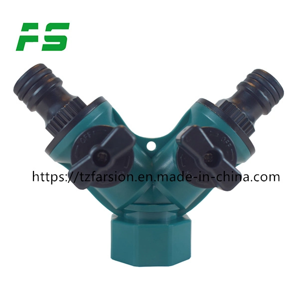 3/4inch Female Water Faucet Connector Garden Hose Pipe Connectors Splitter Y 2 Ways Stop Valve Garden Irrigation Fast Diverter Connector