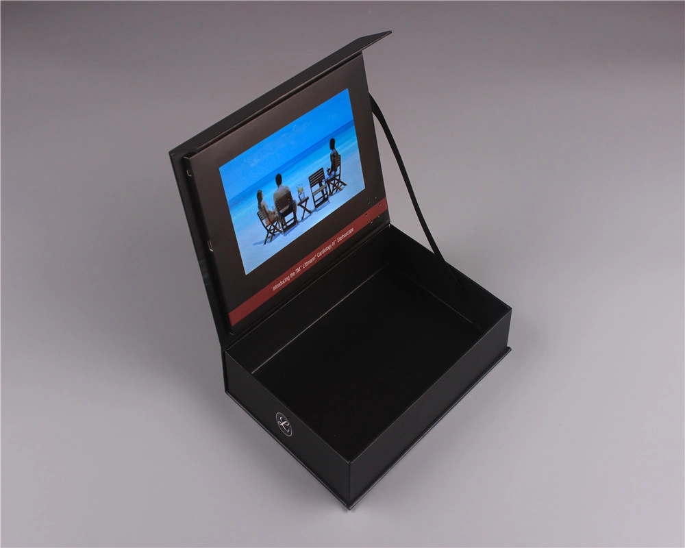 Caja de vídeo de pantalla LCD personalizada para anillo, joyería
