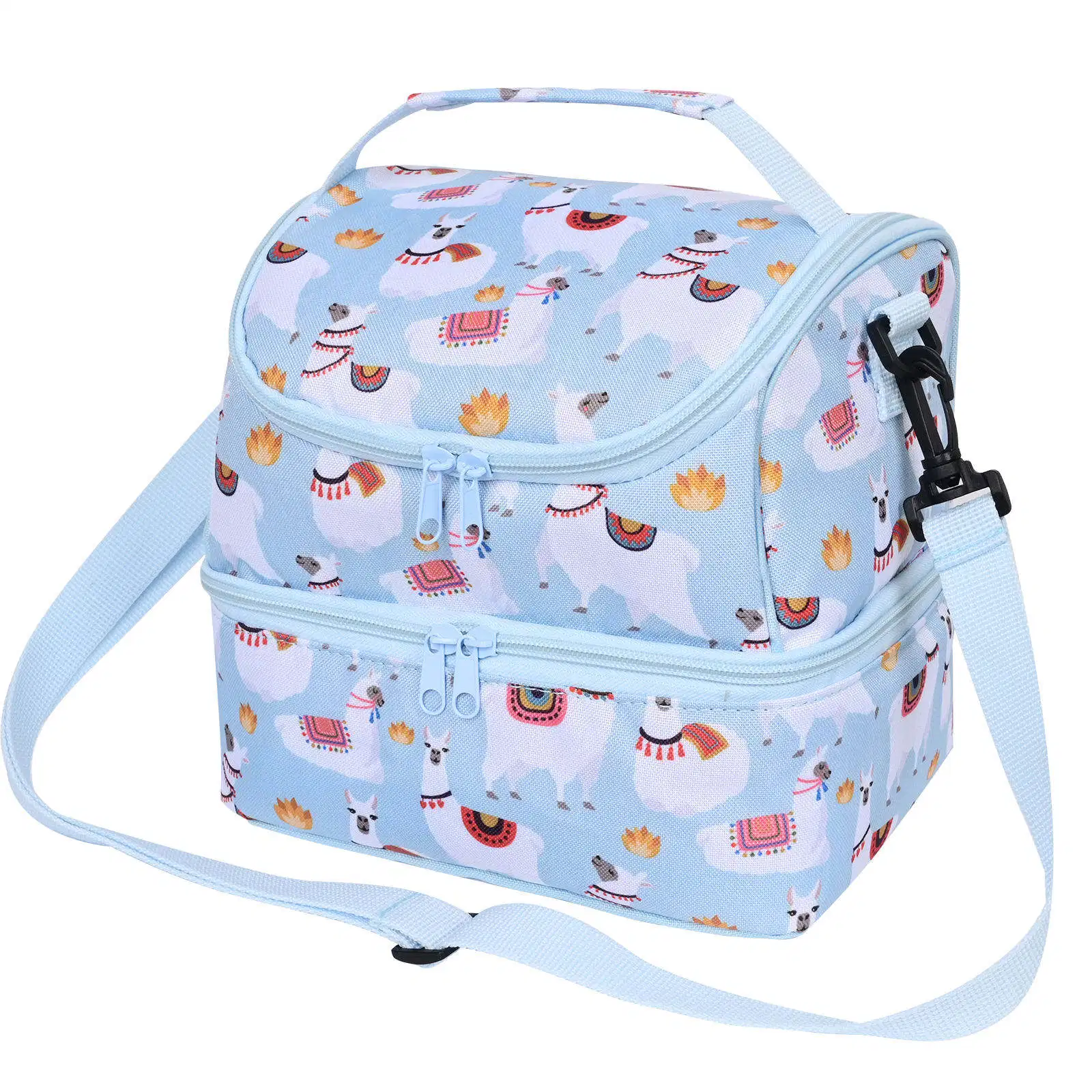 Promoción niños Cartoon ANIME Double Decker Lunchbox nevera de aislamiento Con bebida para niños niñas Cartoon Lunch Box