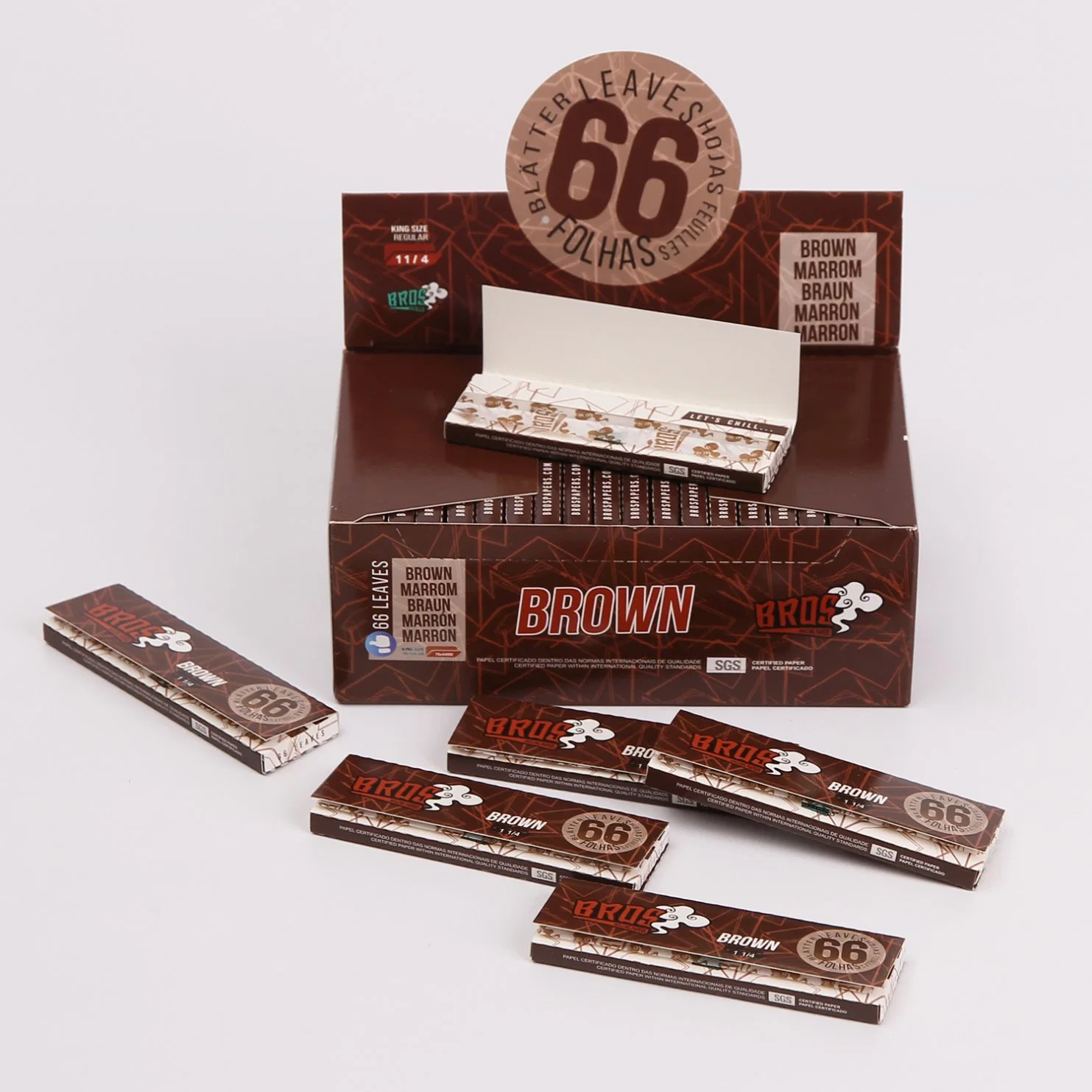 Bros 66 Rolling Paper 40 Booklet Special Paper Factory Price 78*44mm Unbleached Paper Arabic Gum