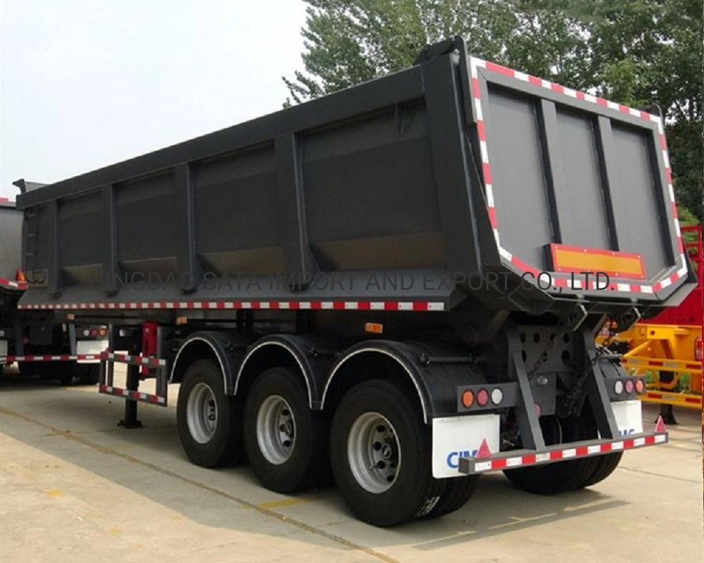 3 Axles U Shape Rear Dump Box Tipper Truck Semi Trailer