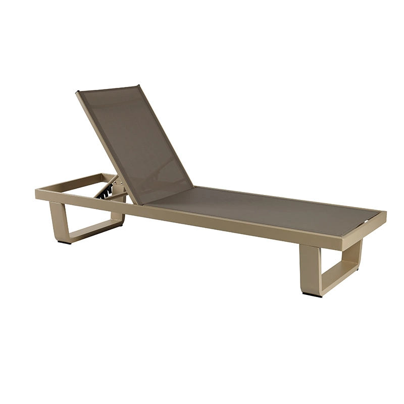 All Weather Outdoor Aluminum Sunbed Garden Telish Mesh Chaise Lounge