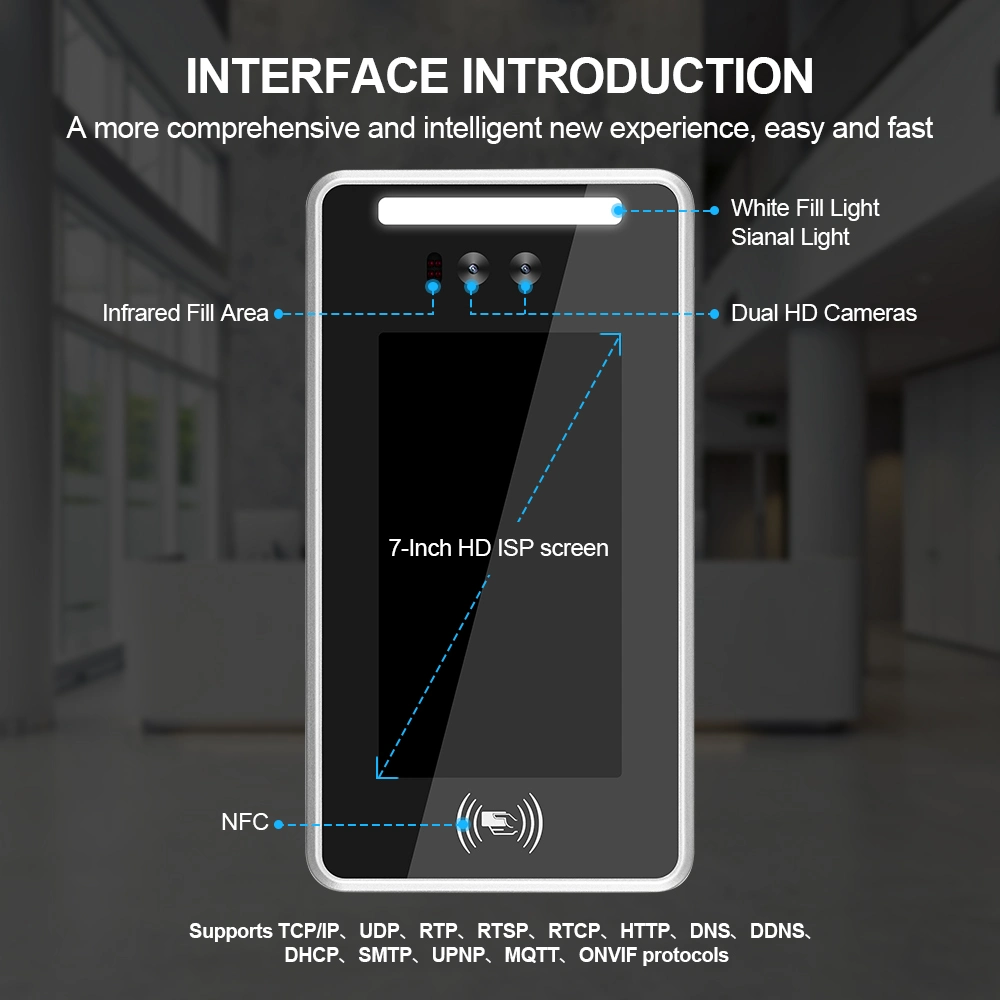 Thermal Built-in Card Reader Facial Recognition Access Control System Device with Wiegand