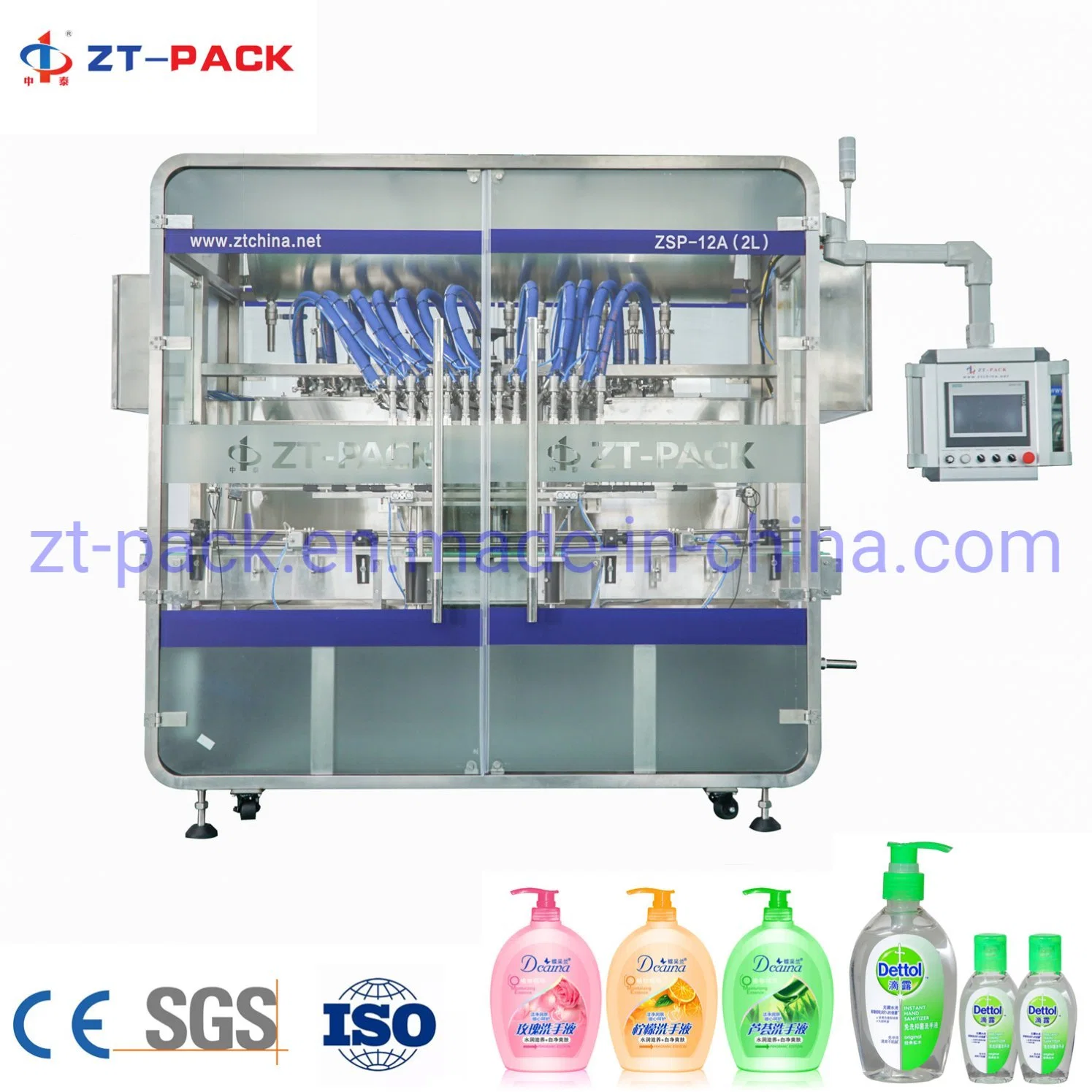 Automatic 50-1000ml Servo Piston Type Daily Chemical Laundry Detergent Shampoo Sanitizer Hair Conditioner Washing-Cup Liquid Bottle Filling Machine